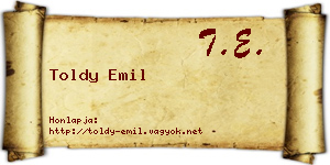 Toldy Emil névjegykártya