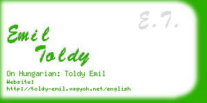 emil toldy business card